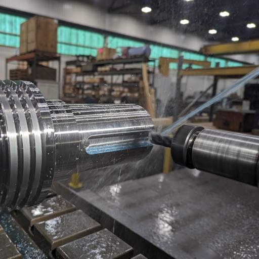 Milling a keyway in a horizontal boring mill