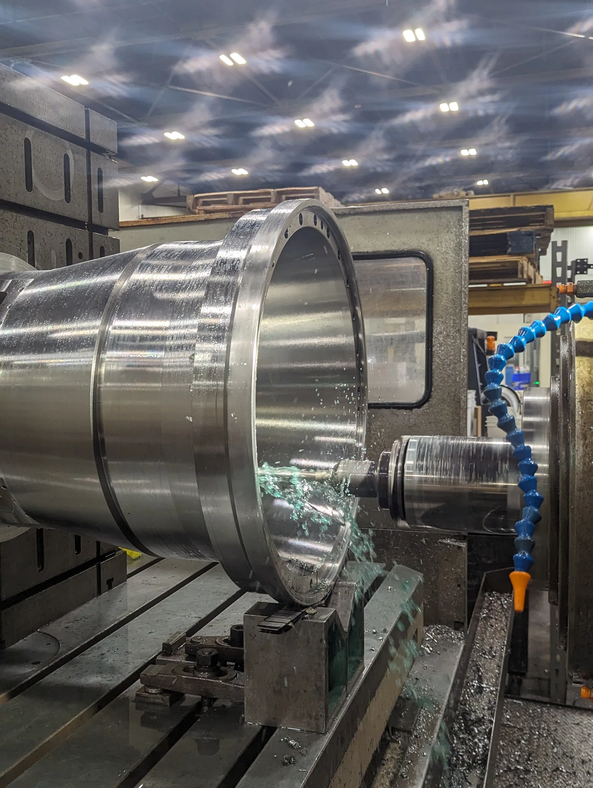Precision CNC machining of a large housing for chemical processing equipment rebuild