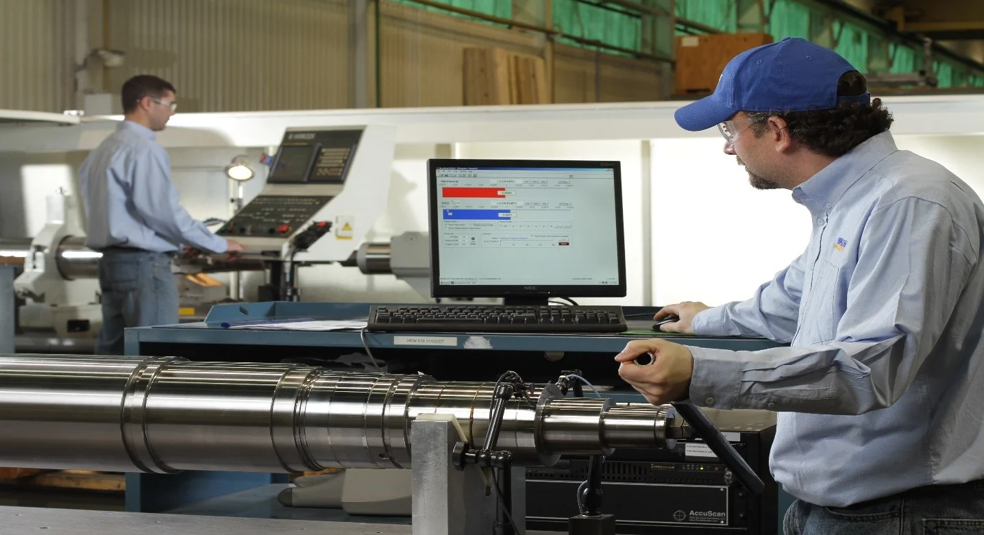 Electrical mechanical runout testing of a rotating shaft at HFW Industries