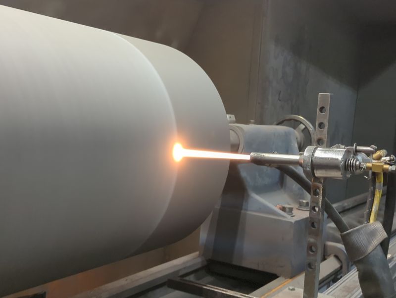 HVOF coating applied to a chemical processing roll at HFW Industries