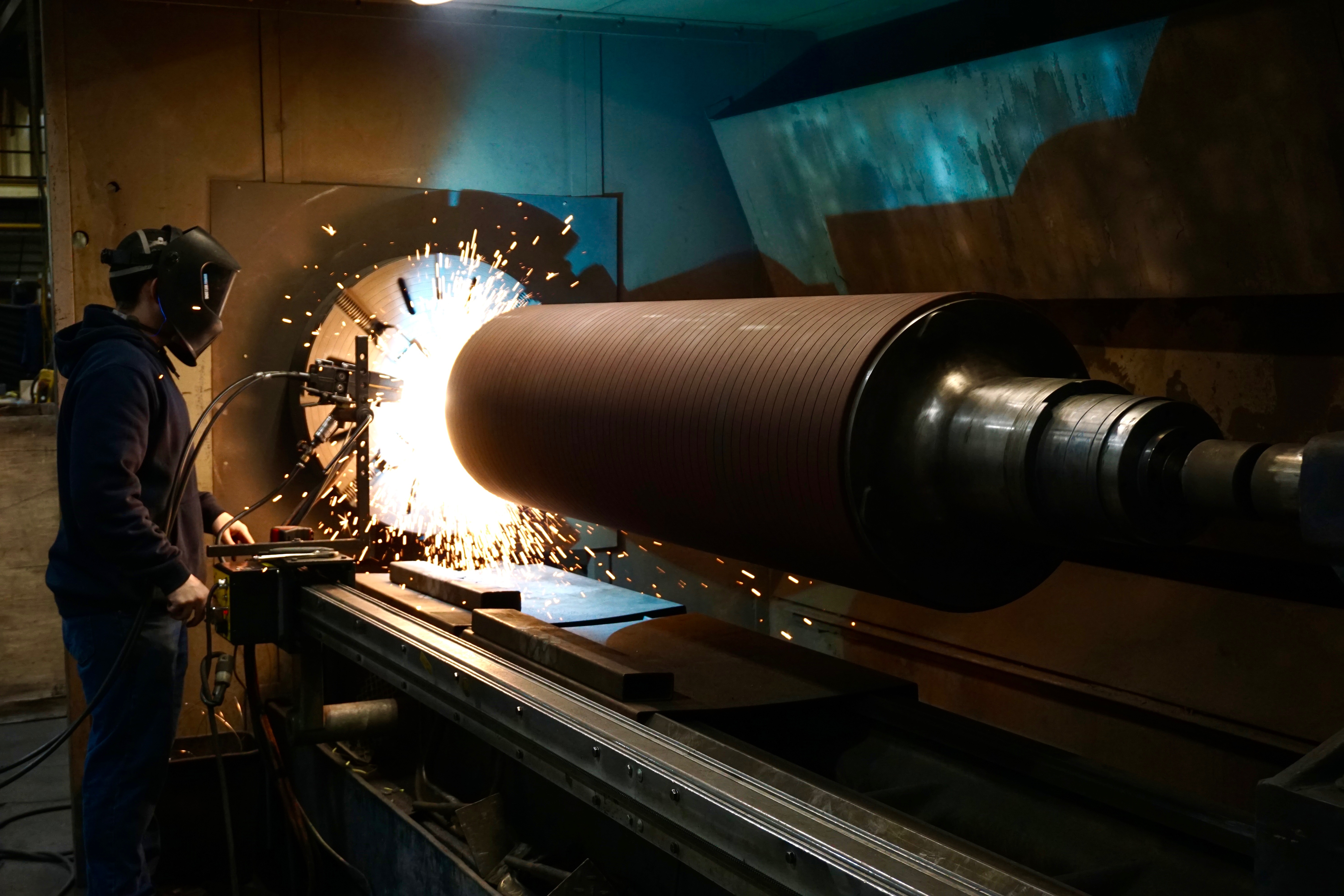 The electric arc metallizing process at HFW Industries.